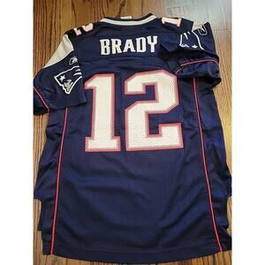 Reebok Tom Brady New England PATRIOTS NFL Football Jersey Medium 10/12 Boys